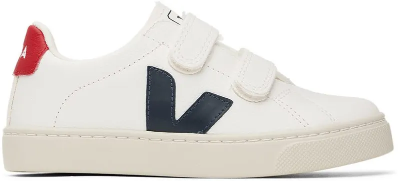 VEJA Kids White & Navy Leather Esplar EXTRA-WHITE_NAUTICO_ (SV0501233C)