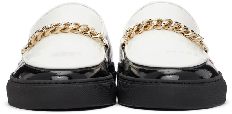 Human Recreational Services SSENSE Exclusive Black & White Patent Loafers BLACK/BONE (UE21GF0300X1C4)