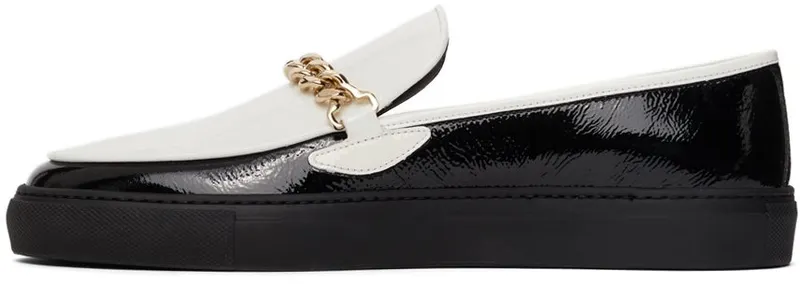 Human Recreational Services SSENSE Exclusive Black & White Patent Loafers BLACK/BONE (UE21GF0300X1C4)