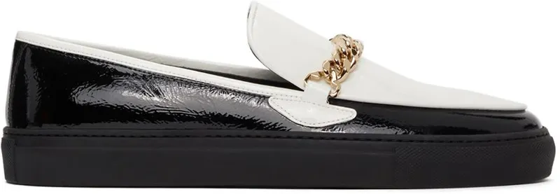 Human Recreational Services SSENSE Exclusive Black & White Patent Loafers BLACK/BONE (UE21GF0300X1C4)