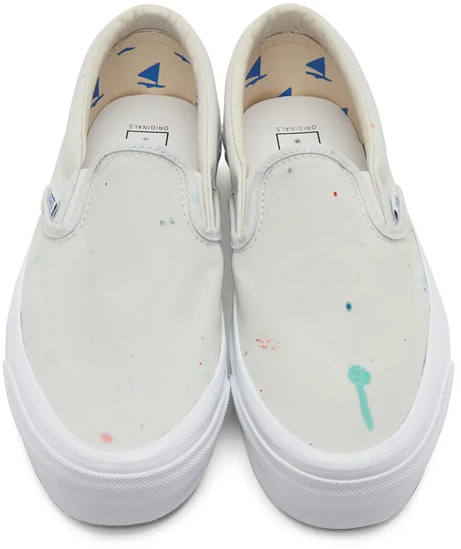 Vans White Geoff McFetridge Edition OG Classic Slip-On transcentc (VN0A45JK92R)