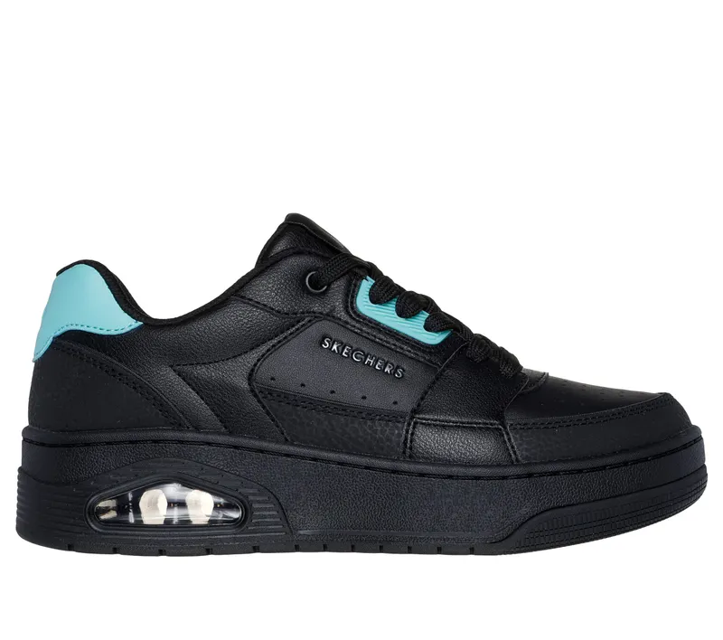 Skechers Uno Court – Courted Style – Zwart / Turkoois (177710-BKTQ)