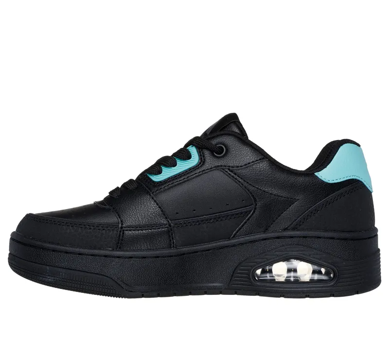 Skechers Uno Court – Courted Style – Zwart / Turkoois (177710-BKTQ)