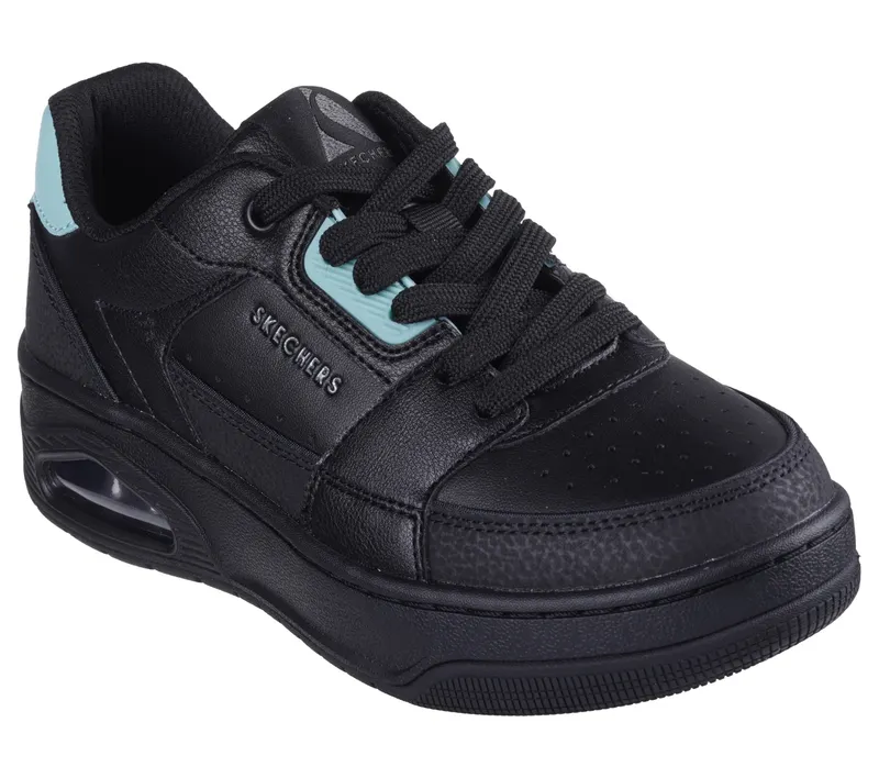 Skechers Uno Court – Courted Style – Zwart / Turkoois (177710-BKTQ)