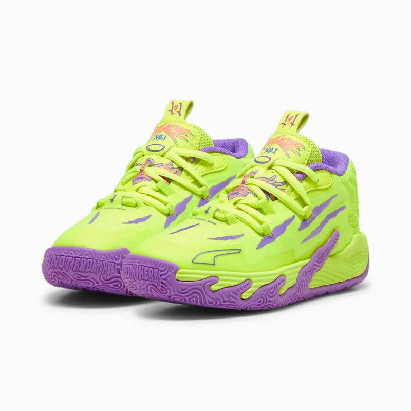 Puma MB.03 Spark basketbalschoenen Geel/Paars (309955-01)