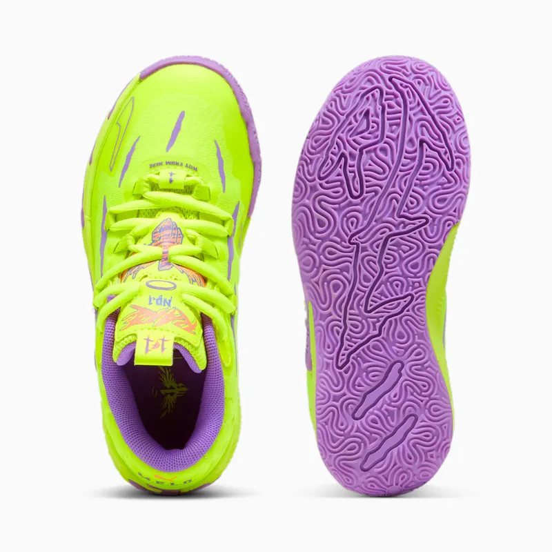 Puma MB.03 Spark basketbalschoenen Geel/Paars (309955-01)