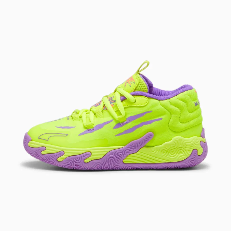 Puma MB.03 Spark basketbalschoenen Geel/Paars (309955-01)