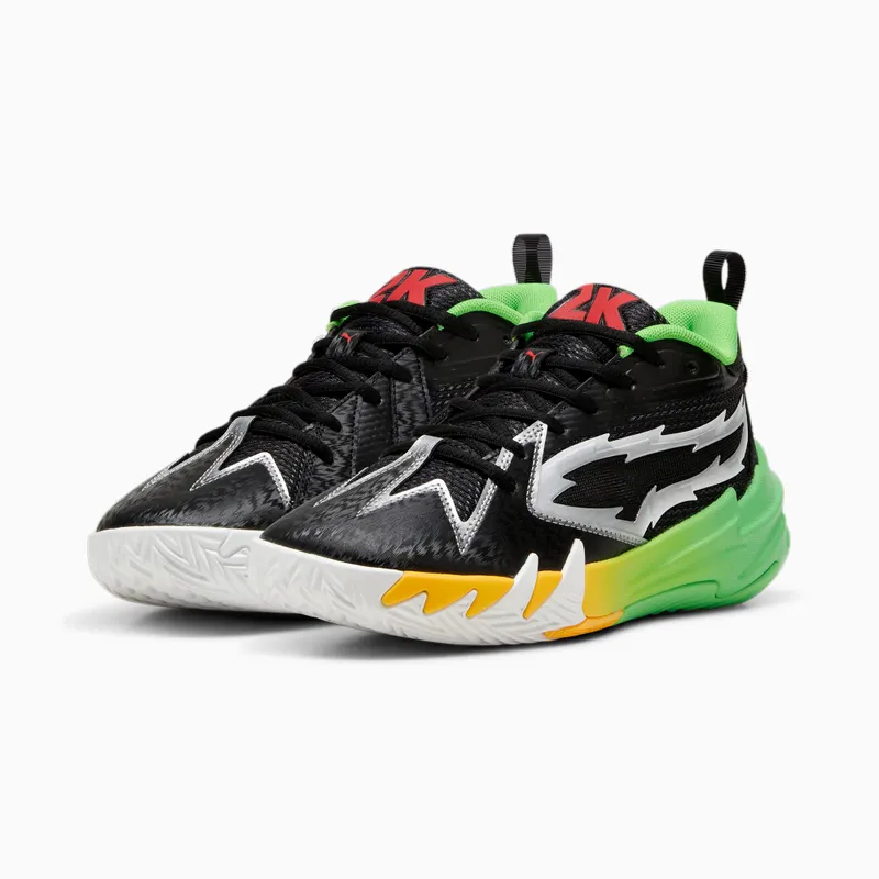 Puma x 2k Scoot 1 basketbalschoenen Zwart/Groen (309866-01)
