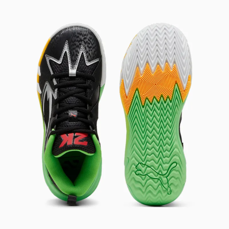 Puma x 2k Scoot 1 basketbalschoenen Zwart/Groen (309866-01)