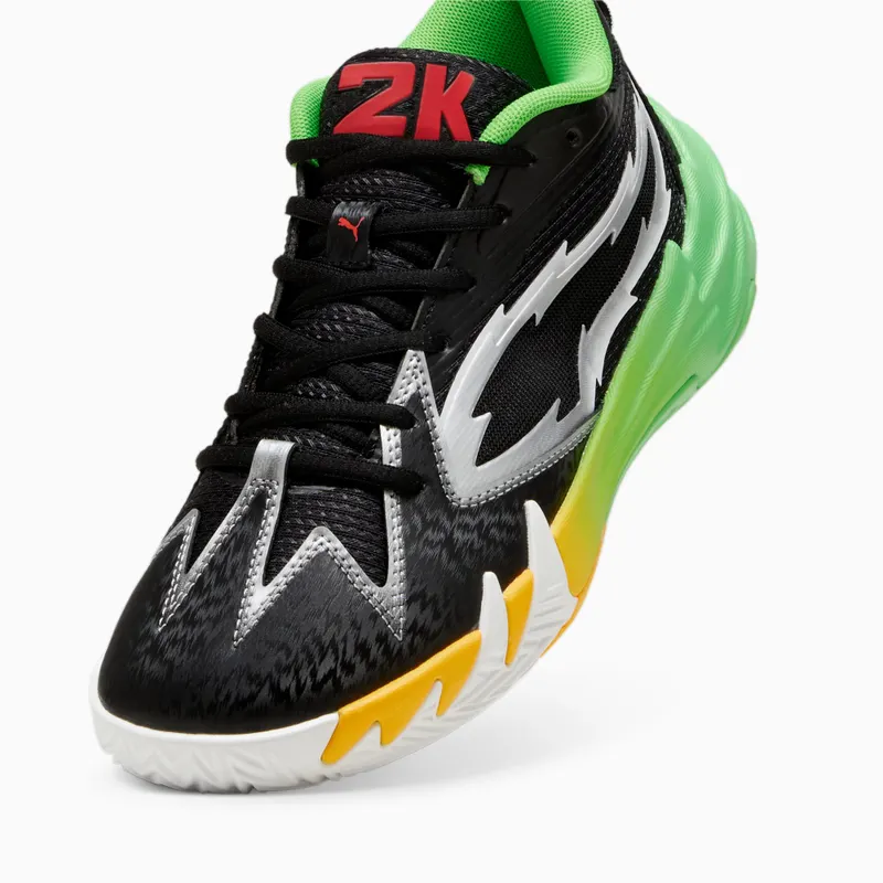 Puma x 2k Scoot 1 basketbalschoenen Zwart/Groen (309866-01)