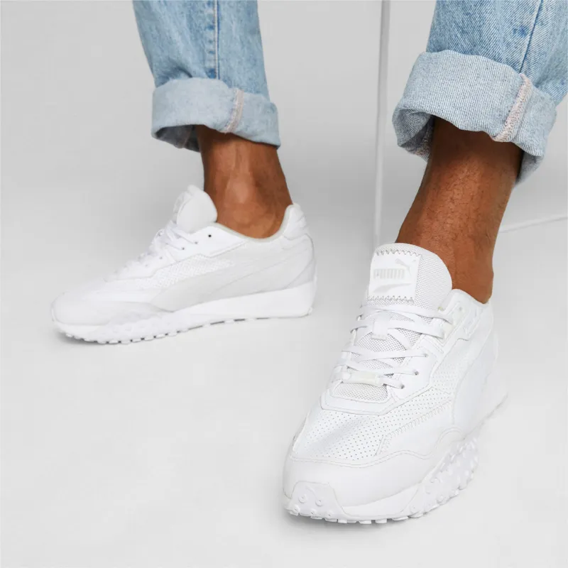 Puma Blacktop Rider leren Wit/Grijs (393823-01)