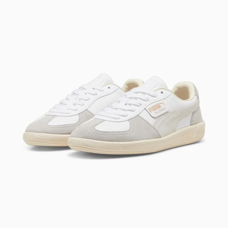 Puma Palermo leren uniseks Wit/Grijs/Rood (396464-02)