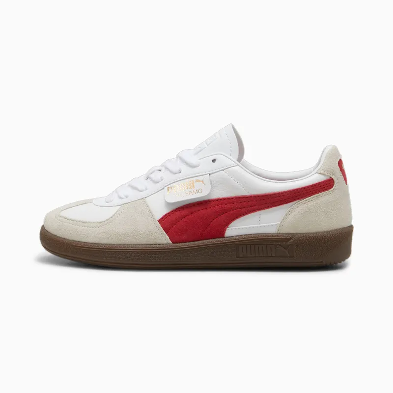 Puma Palermo leren uniseks Wit/Grijs/Rood (396464-05)
