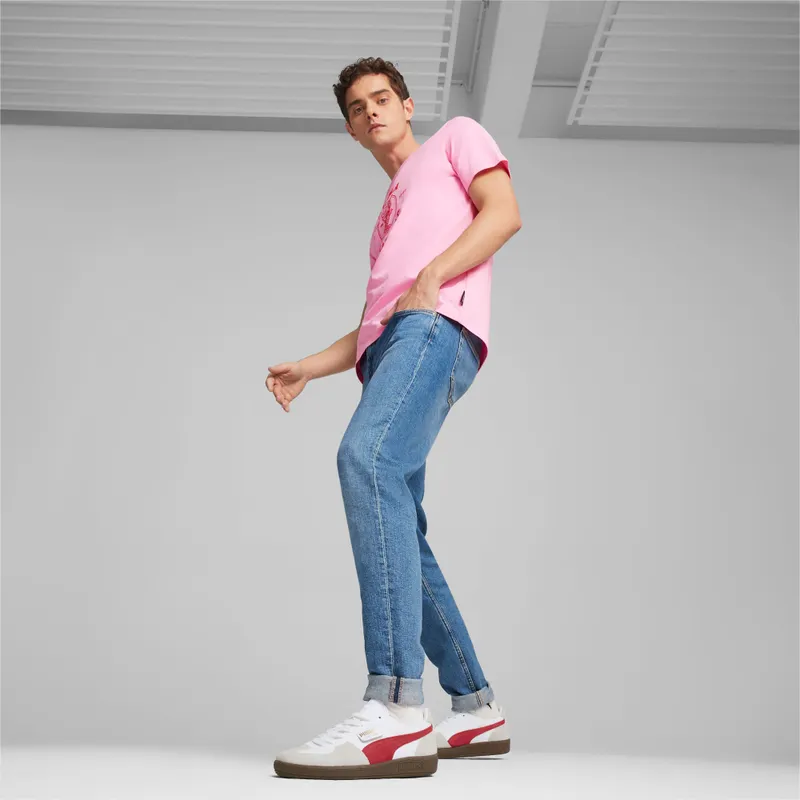 Puma Palermo leren uniseks Wit/Grijs/Rood (396464-05)