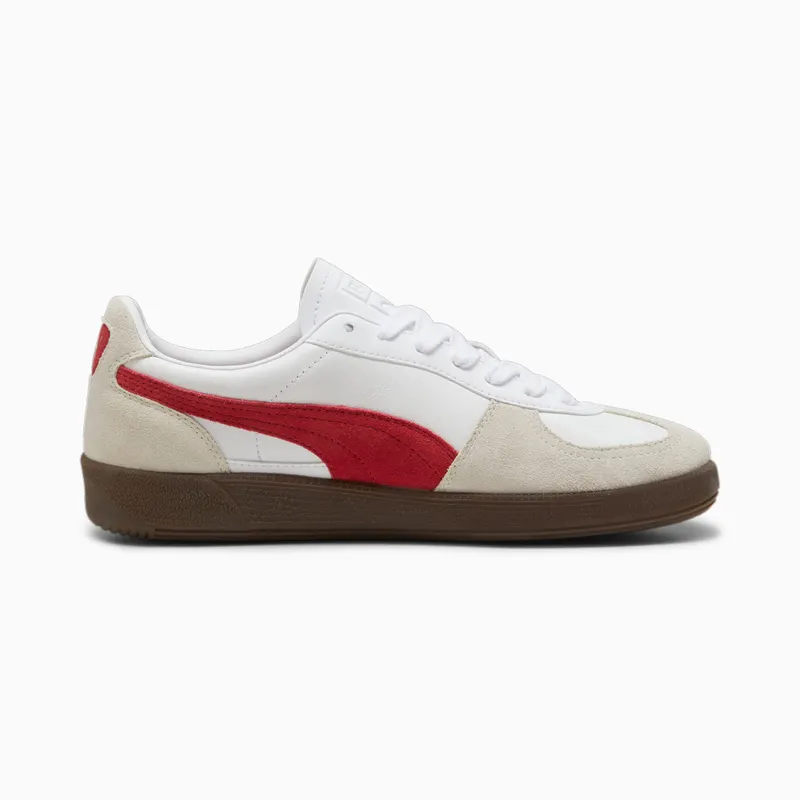 Puma Palermo leren uniseks Wit/Grijs/Rood (396464-05)