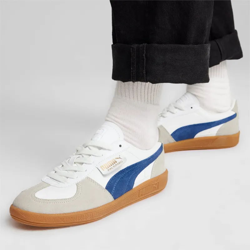 Puma Palermo leren uniseks Wit/Blauw/Grijs (396464-06)