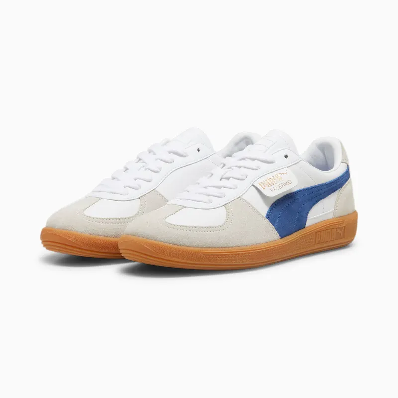 Puma Palermo leren uniseks Wit/Blauw/Grijs (396464-06)