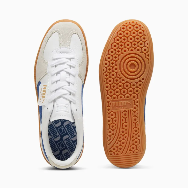 Puma Palermo leren uniseks Wit/Blauw/Grijs (396464-06)