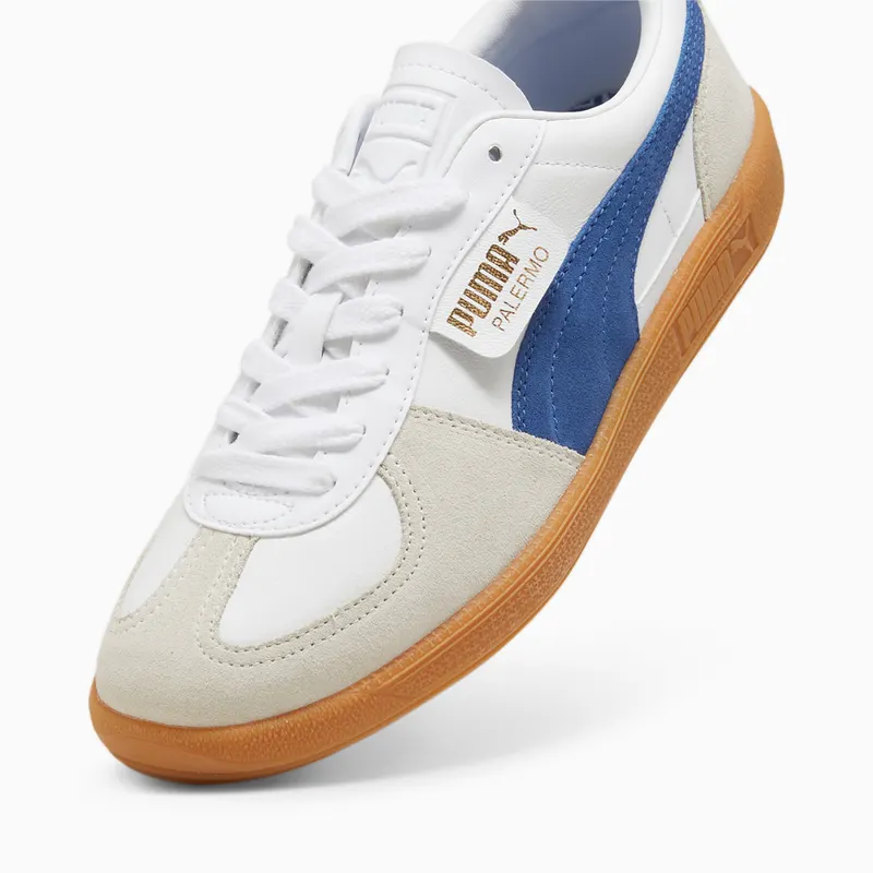 Puma Palermo leren uniseks Wit/Blauw/Grijs (396464-06)