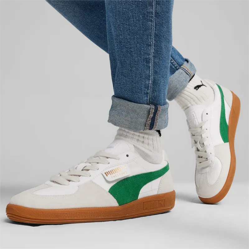 Puma Palermo leren uniseks Wit/Groen/Grijs (396464-07)