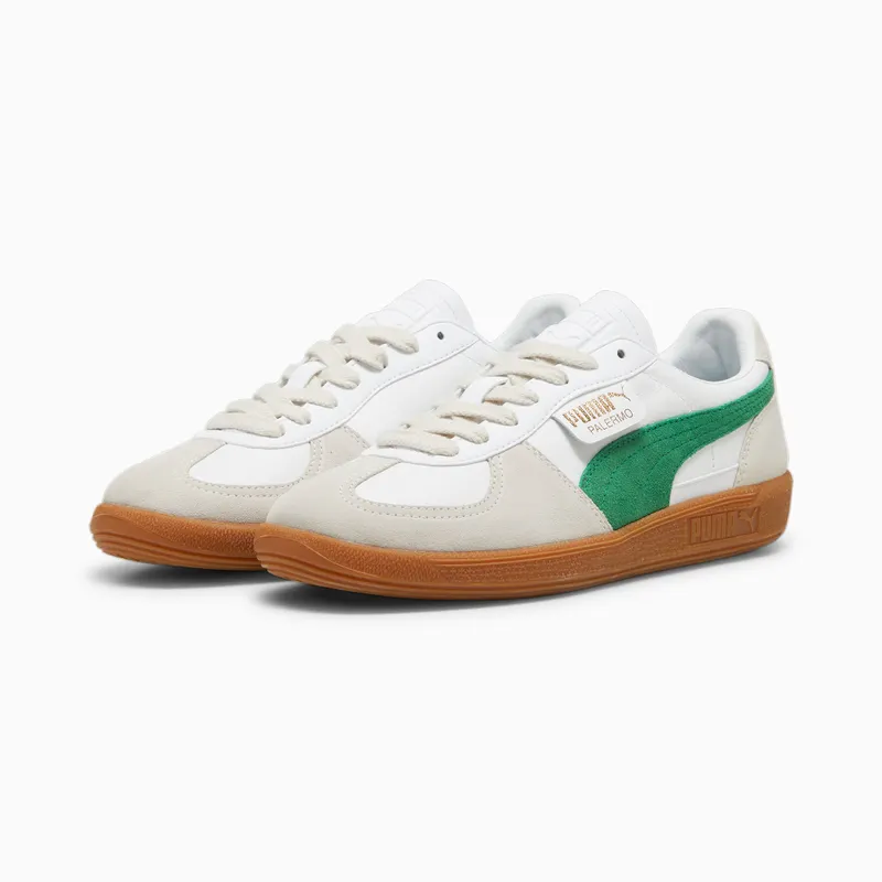 Puma Palermo leren uniseks Wit/Groen/Grijs (396464-07)