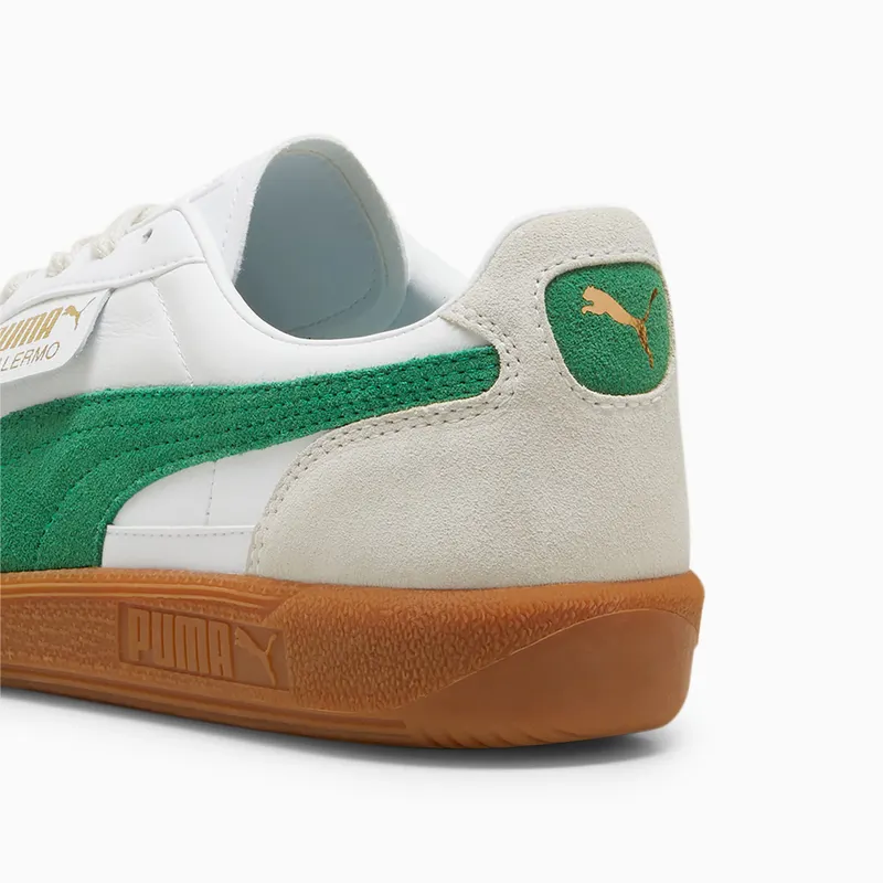 Puma Palermo leren uniseks Wit/Groen/Grijs (396464-07)