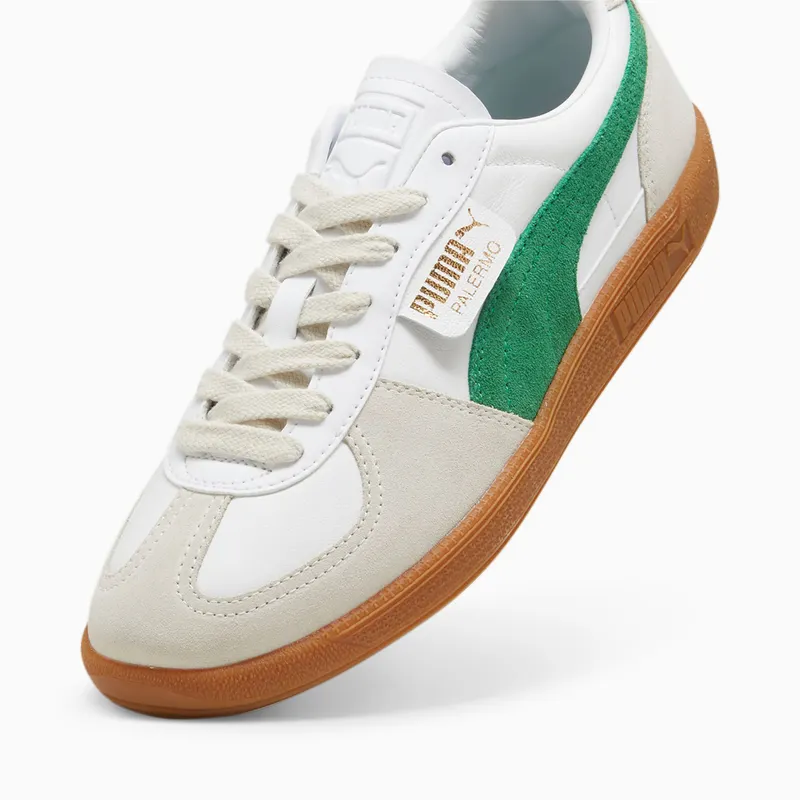 Puma Palermo leren uniseks Wit/Groen/Grijs (396464-07)