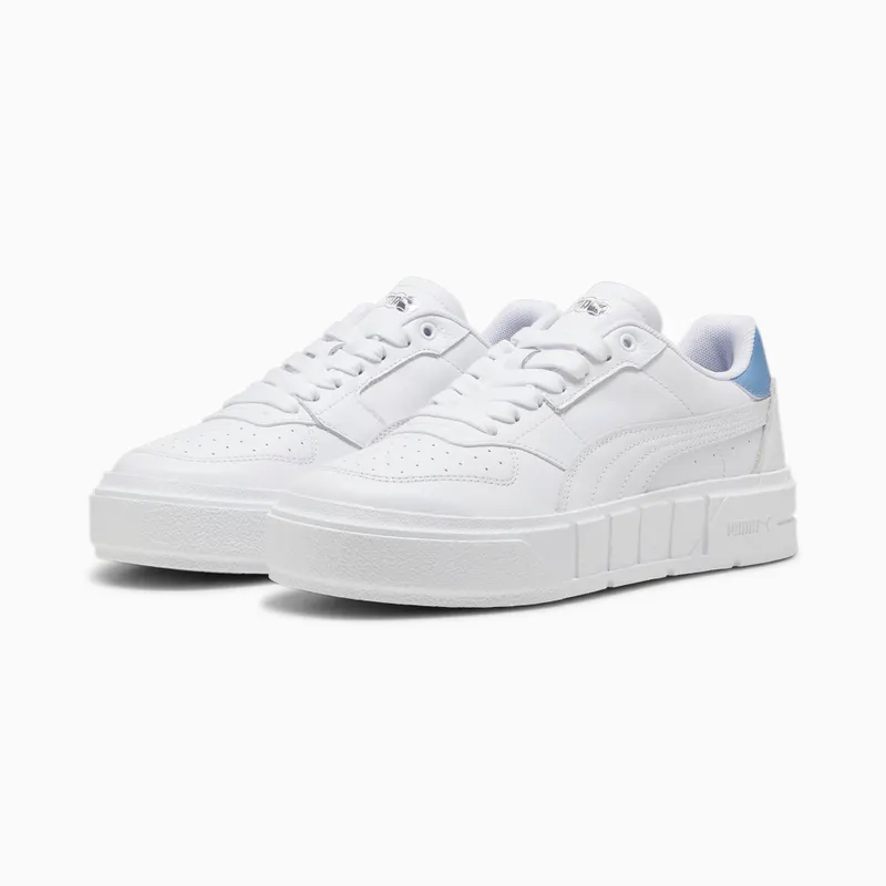 Puma Cali Court leren damessneakers Wit/Blauw (393802-11)