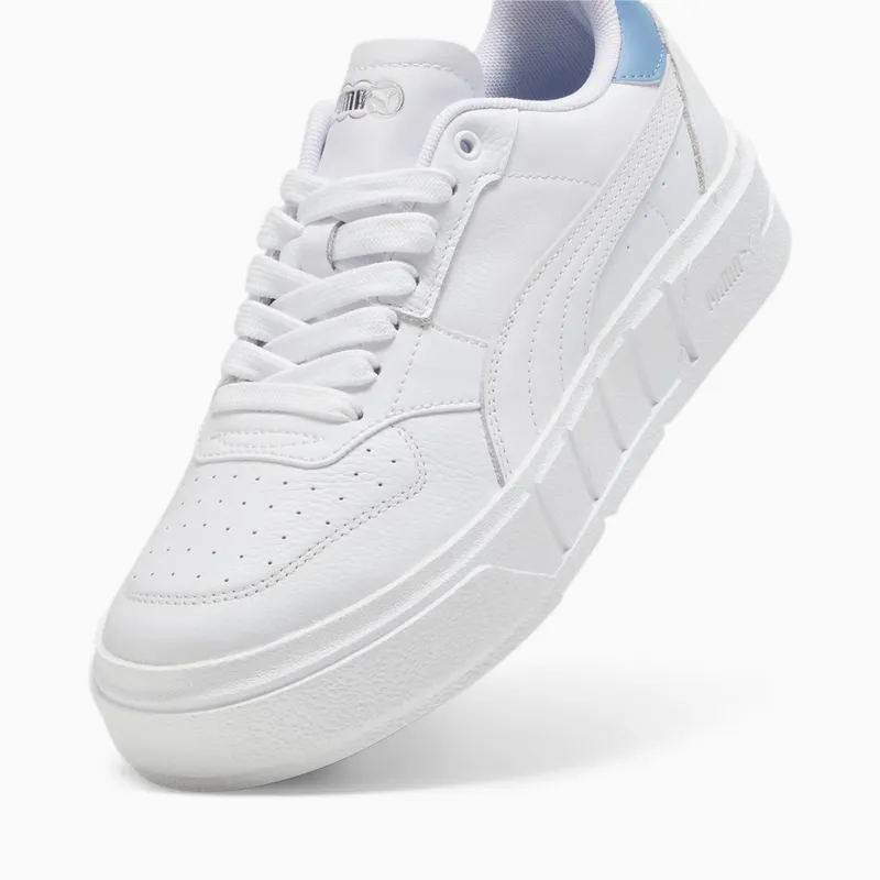 Puma Cali Court leren damessneakers Wit/Blauw (393802-11)