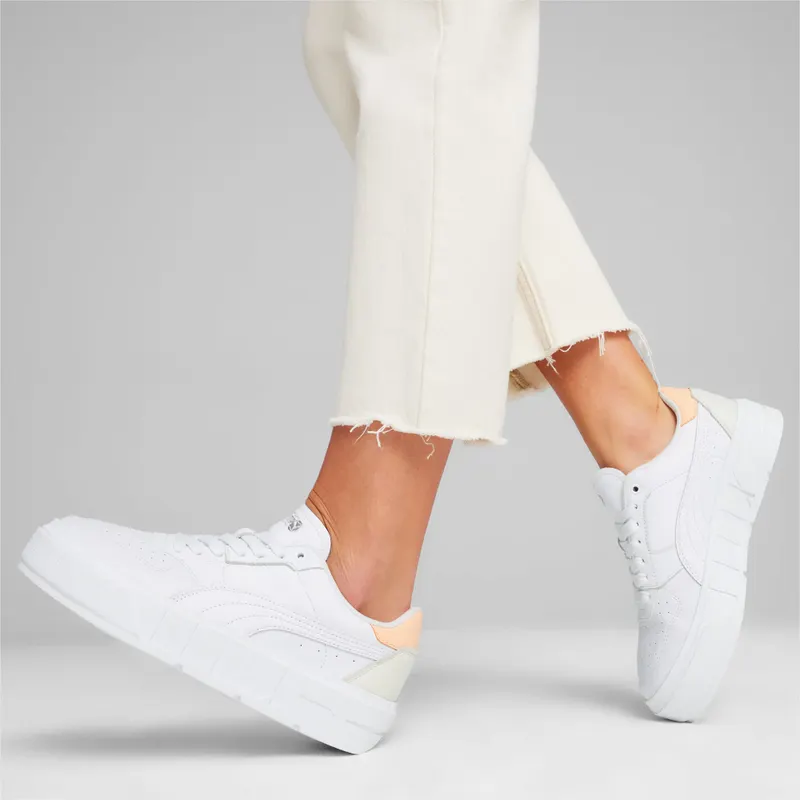 Puma Cali Court leren damessneakers Wit/Roze (393802-12)