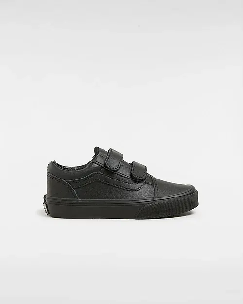 VANS Old Skool Classic Tumble Kinderschoenen Met Klittenband Zwart (VN000CYAHF9)