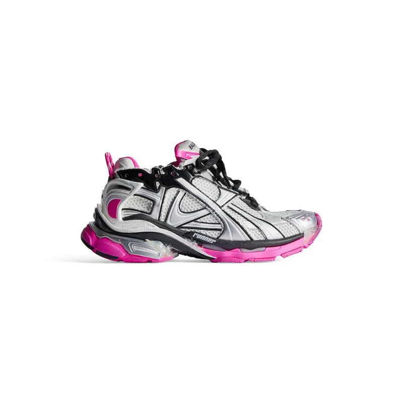 Balenciaga Runner Sneaker Silver / Black / Neon-pink (772767W3RBW9155)