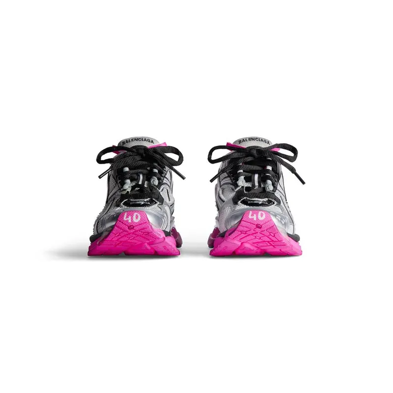 Balenciaga Runner Sneaker Silver / Black / Neon-pink (772767W3RBW9155)