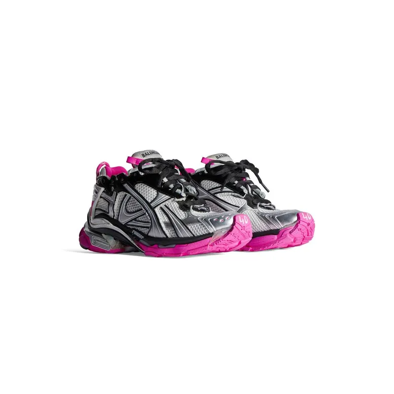 Balenciaga Runner Sneaker Silver / Black / Neon-pink (772767W3RBW9155)