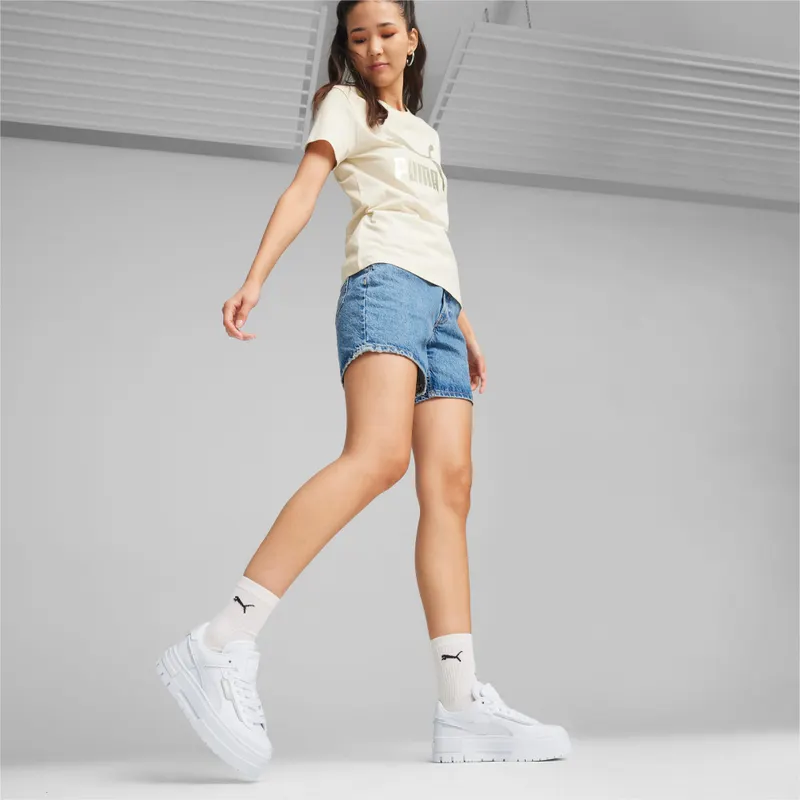 Puma Mayze Crashed Leather damessneakers Wit (396011-01)