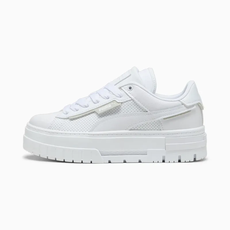 Puma Mayze Crashed Leather damessneakers Wit (396011-01)