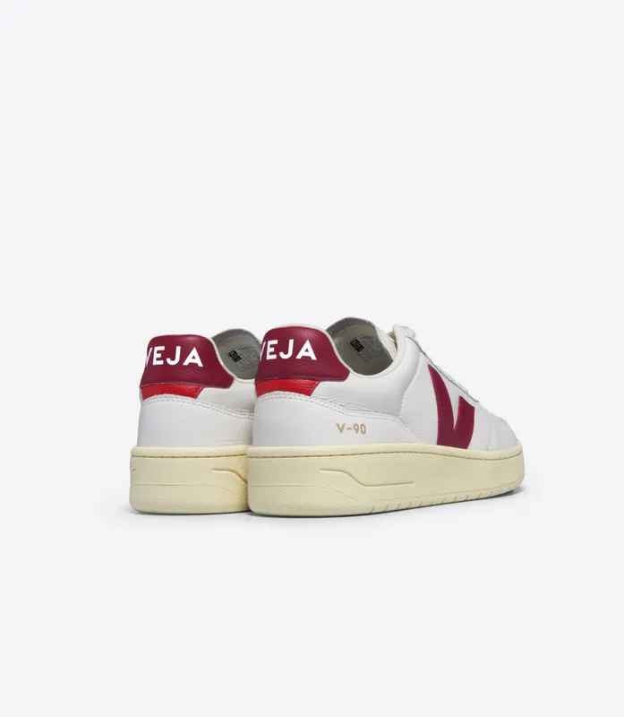 Veja V-90 LEATHER WHITE MARSALA (VD2003657A)
