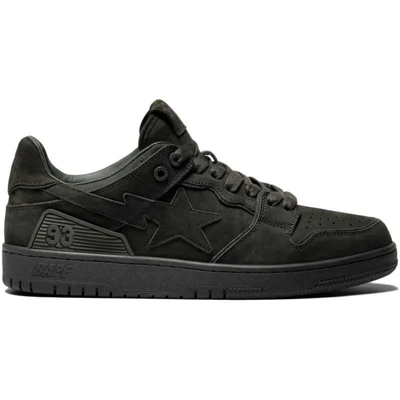 A Bathing Ape Bape SK8 Sta Triple Black Nubuck (1H80-191-009)