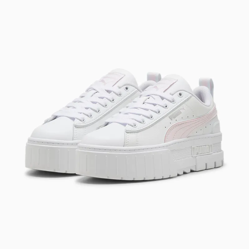 Puma Mayze Leather Piping Wit/Roze (396664-02)