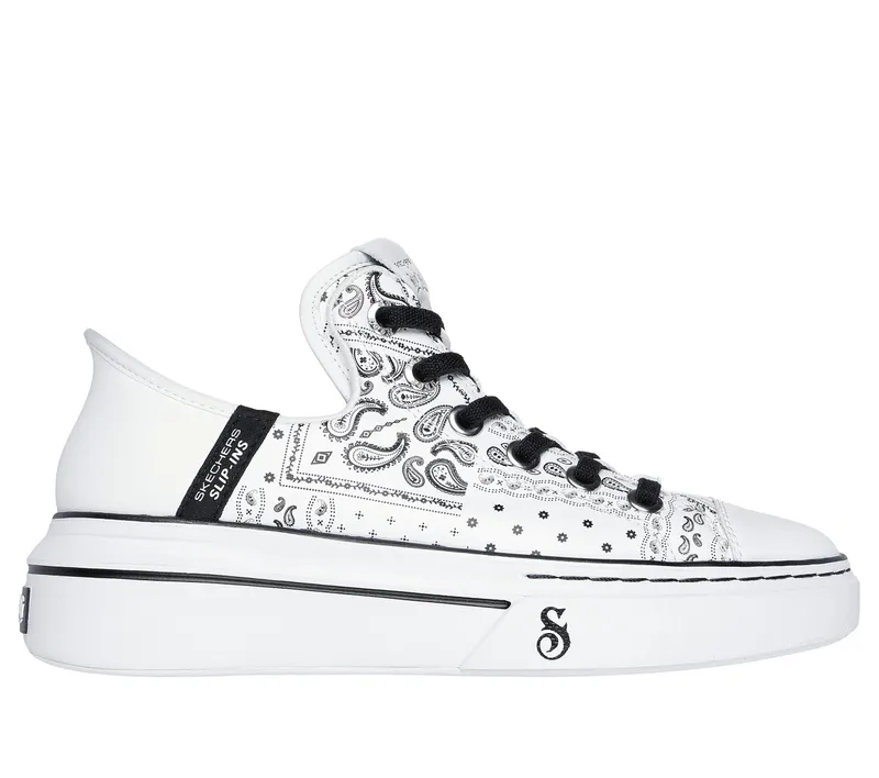 Skechers Premium Leather Slip-ins Snoop One – Double G – Wit / Zwart (186002-WBK)