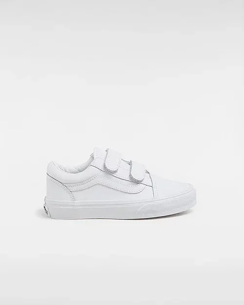 VANS Old Skool Classic Tumble Kinderschoenen Met Klittenband Wit (VN000CYAHFA)