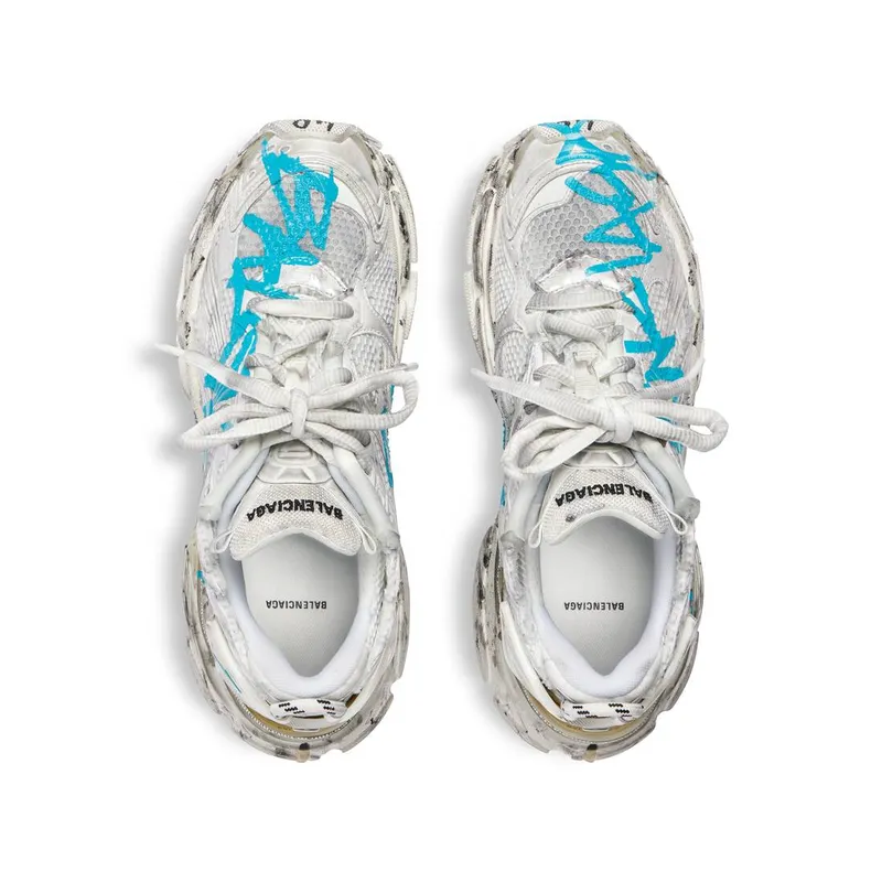 Balenciaga Runner Graffiti Sneaker White / Blue (772767W3RBQ9040)