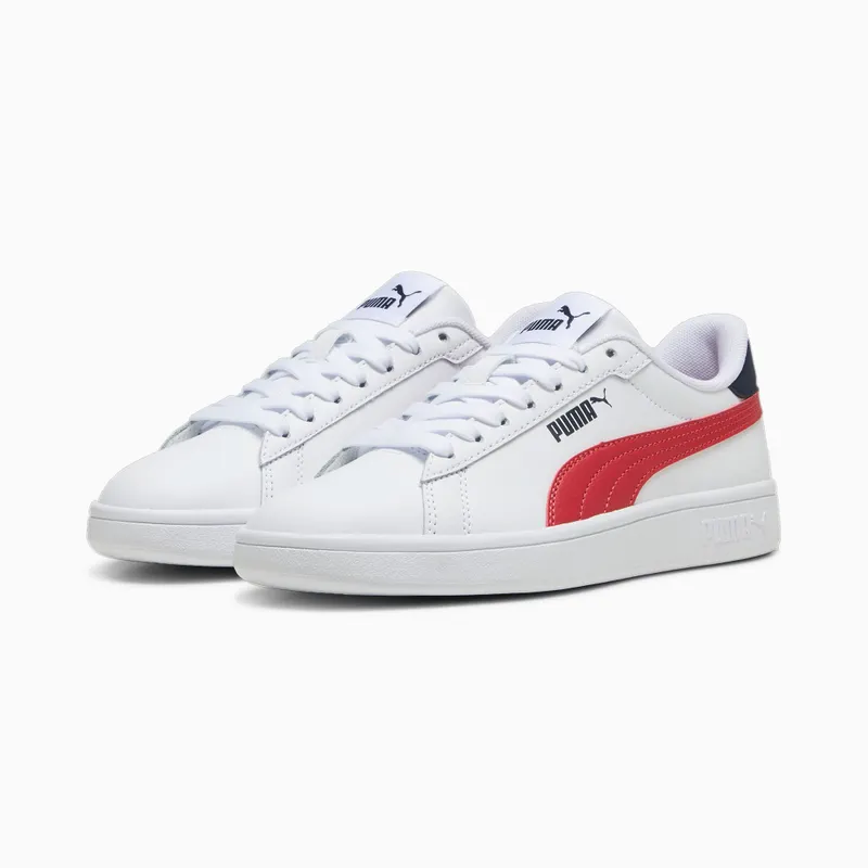 Puma Smash 3.0 leren Wit/Blauw/Rood (392031-12)