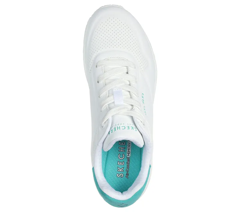 Skechers Uno – Pop Back – Wit / Munt (177092-WMNT)
