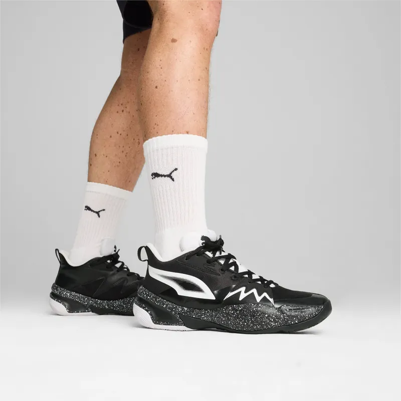 Puma Genetics Speckle basketbalschoenen unisex Wit/Zwart (310405-02)