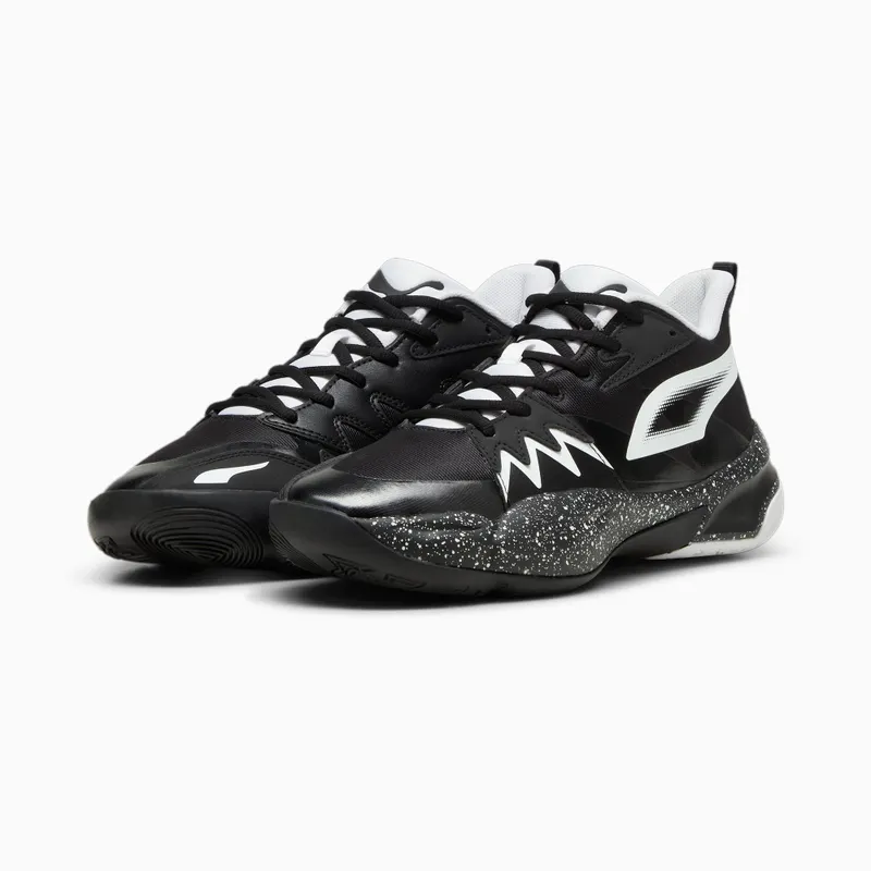 Puma Genetics Speckle basketbalschoenen unisex Wit/Zwart (310405-02)