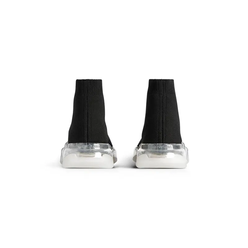 Balenciaga Speed 2.0 Full Clear Sole Recycled Knit Sneaker Black (617196W2DC41090)