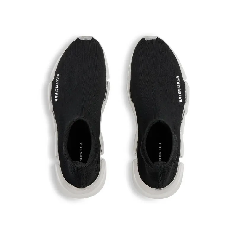 Balenciaga Speed 2.0 Full Clear Sole Recycled Knit Sneaker Black (617196W2DC41090)