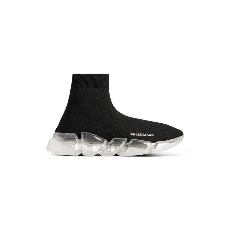 Balenciaga Speed 2.0 Full Clear Sole Recycled Knit Sneaker Black (617196W2DC41090)