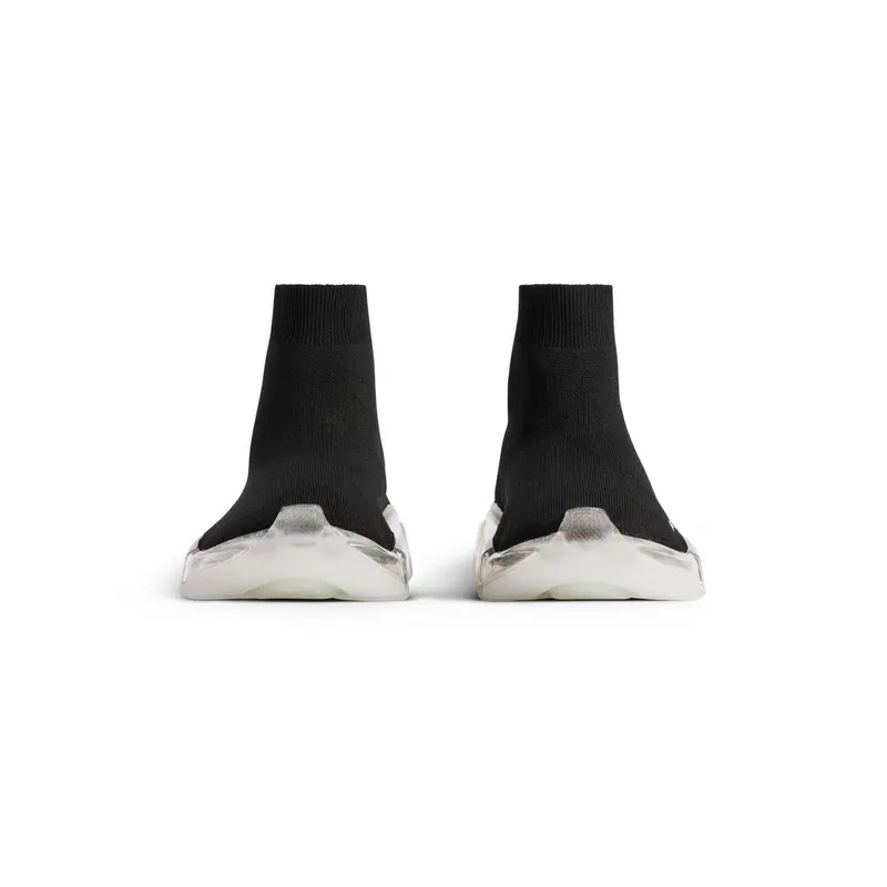 Balenciaga Speed 2.0 Full Clear Sole Recycled Knit Sneaker Black (617196W2DC41090)